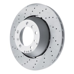 Porsche 911 Brake Rotor (1) - Rear Left - R1 Concepts - Drilled Carbon Alloy GeoMET - `10-`11